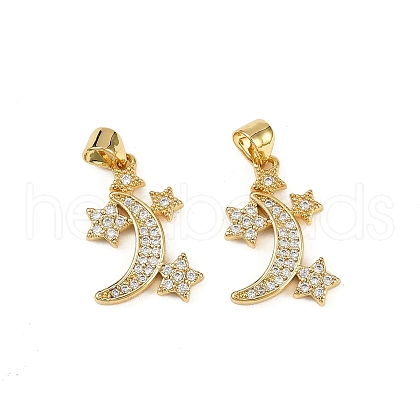 Brass Micro Pave Cubic Zirconia Pendants KK-S526-36G-1