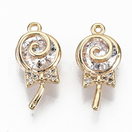 Brass Cubic Zirconia Pendants X-KK-N231-185-NF-1