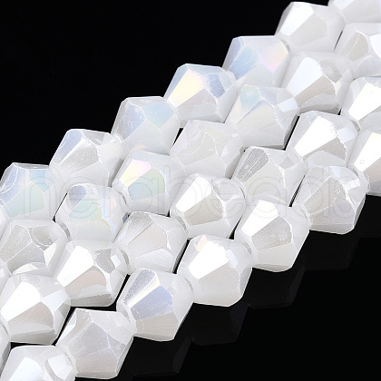 Imitation Jade Electroplate Glass Beads Strands EGLA-A039-J6mm-B06-1