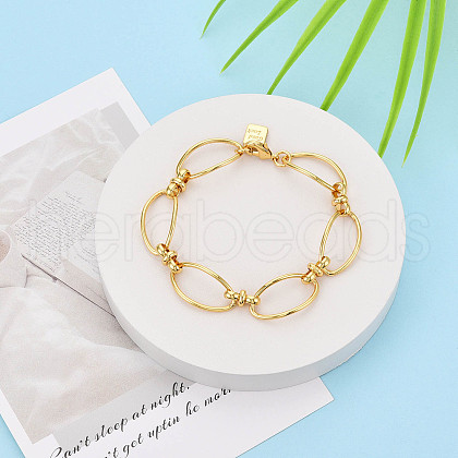 Brass Chain Bracelets BJEW-N032-01G-1