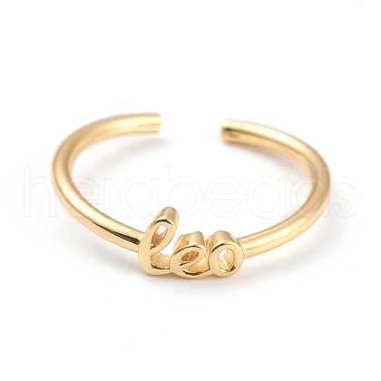 Constellation/Zodiac Sign Brass Cuff Rings RJEW-O042-06G-G-1