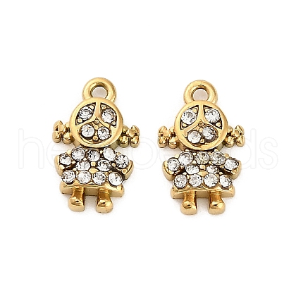 304 Stainless Steel Crystal Rhinestone Pendant STAS-U047-11G-1