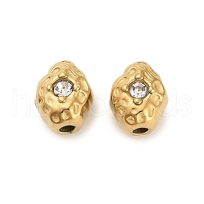 304 Stainless Steel Rhinestone Bead STAS-U047-08G-1