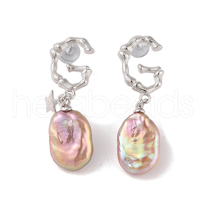 Anti-Tarnish Sterling Silver Stud Earrings EJEW-C087-13B-P-1