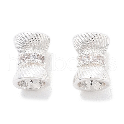 Brass Micro Pave Cubic Zirconia Beads KK-B134-35S-1