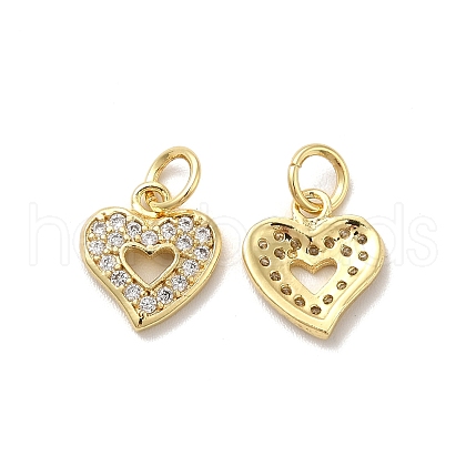 Brass Micro Pave Cubic Zirconia Charms KK-E068-VB776-2-1