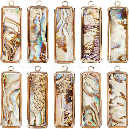 BENECREAT 10Pcs Shell Pendants SSHEL-BC0001-22-1