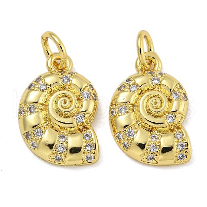 Rack Plating Brass Micro Pave Cubic Zirconia Pendants X-KK-I718-27G-01-1