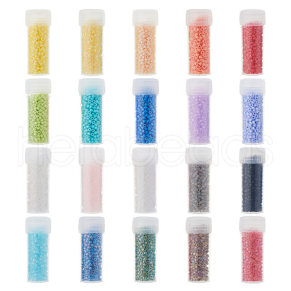 DICOSMETIC 100G 20 Styles Cylinder Seed Beads SEED-DC0001-12-1