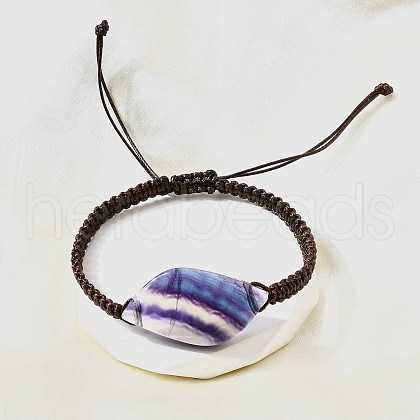 Natural Fluorite Beads Braided Bead Bracelets BJEW-Q070-01F-1