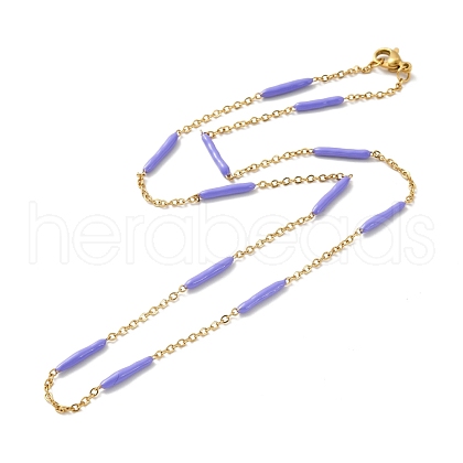 Enamel Bar Link Chain Necklace STAS-B025-02G-04-1