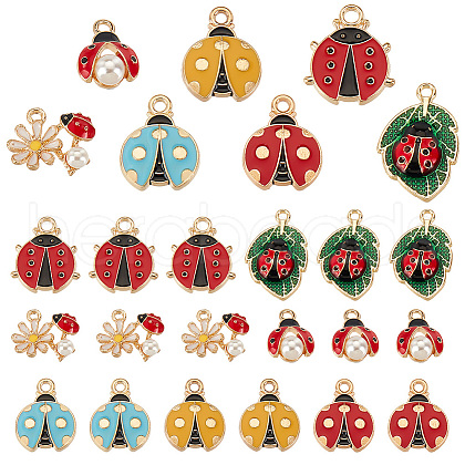   60Pcs 7 Style Alloy Enamel Pendants ENAM-PH0002-75-1