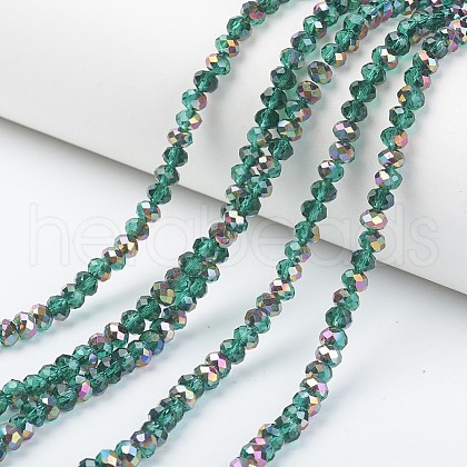 Electroplate Transparent Glass Beads Strands EGLA-A034-T3mm-R18-1