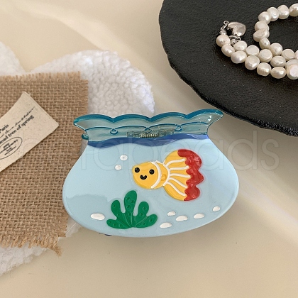 Fish Tank Cellulose Acetate(Resin) Claw Hair Clips PW-WG9A71D-01-1