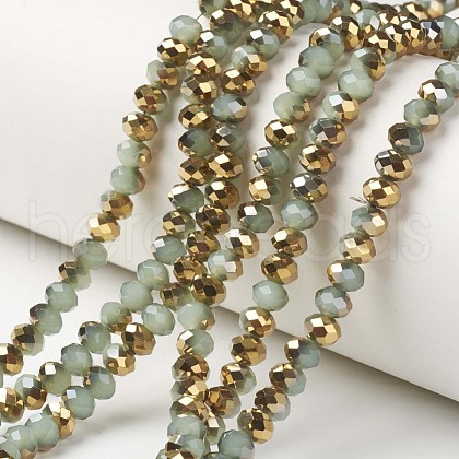Electroplate Glass Beads Strands EGLA-A034-J6mm-O02-1