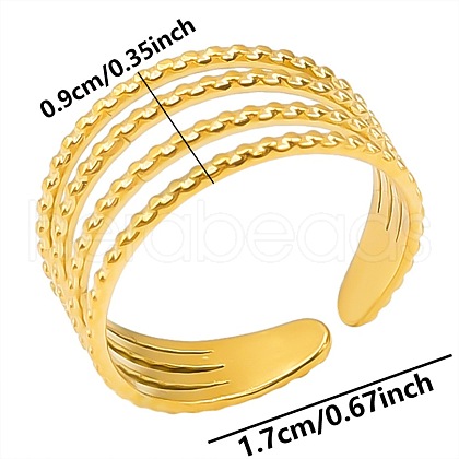 Geometric Minimalist Hollow 304 Stainless Steel Cuff Rings KD9952-2-1