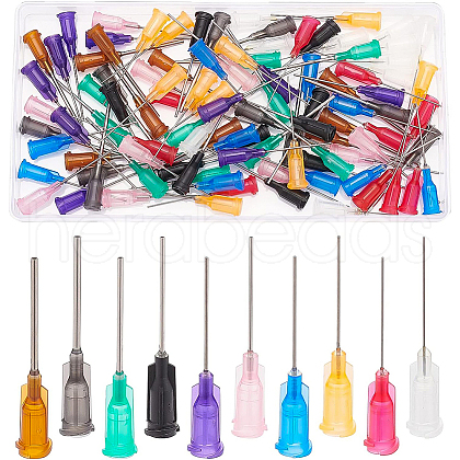 BENECREAT 100Pcs 10 Style Plastic Fluid Precision Blunt Needle Dispense Tips TOOL-BC0001-25-1