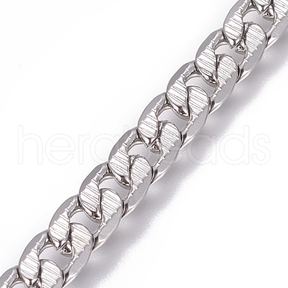 Tarnish Resistant 304 Stainless Steel Cuban Link Chains CHS-L020-032P-1