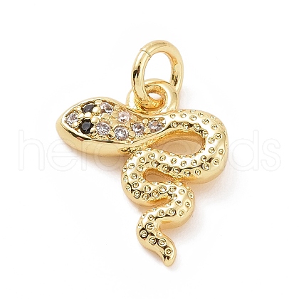 Brass Micro Pave Cubic Zirconia Charms KK-C012-16G-1