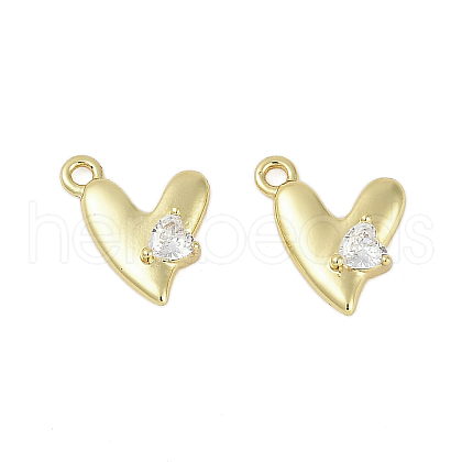 Rack Plating Brass Micro Pave Cubic Zirconia Charms KK-C082-08G-1