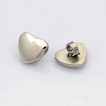 Tarnish Resistant 304 Stainless Steel Heart Slide Charms STAS-N021-03-12x14mm-1