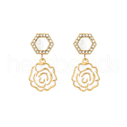 Flower Dangle Earrings Micro Pave Cubic Zirconia for Women WH7230-1