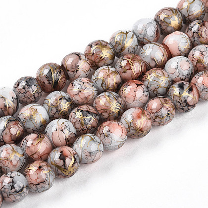 Baking Painted Glass Beads Strands X1-DGLA-N003-8mm-B05-1
