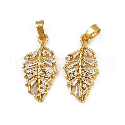 Rack Plating Brass Clear Cubic Zirconia Pendants KK-L236-04D-G-1