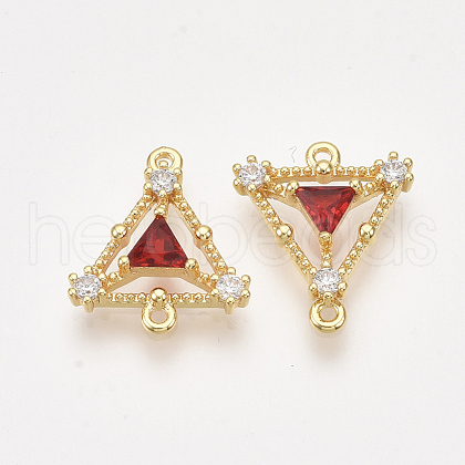 Brass Cubic Zirconia Links KK-T038-552A-NF-1