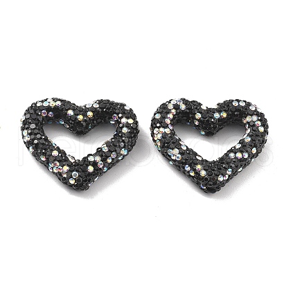 Heart Shape Polymer Clay Rhinestone Beads CLAY-NH0001-09B-04-1