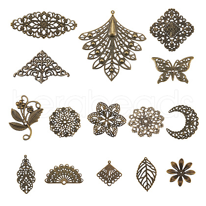 Iron Filigree Pendants & Filigree Joiners Links & Beads Caps IFIN-TA0001-25-1