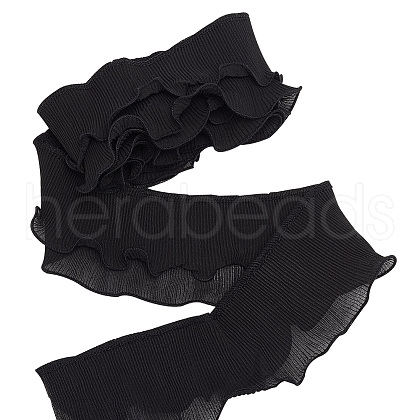 3 Yards Polyester Double-Layer Pleated Ribbon OCOR-WH0090-044A-1