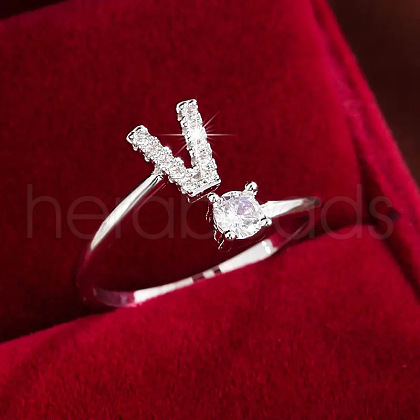 Brass & Cubic Zirconia Cuff Rings WG53F6D-22-1