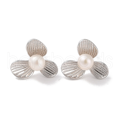Anti-Tarnish Sterling Silver Stud Earrings EJEW-C087-08B-P-1