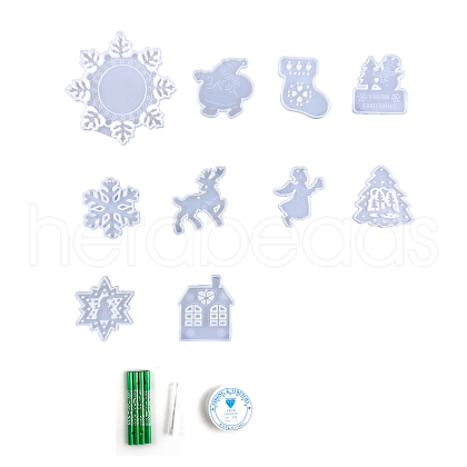 DIY Silicone Christmas Theme Wind Chime Molds Kit XMAS-PW0001-053-1