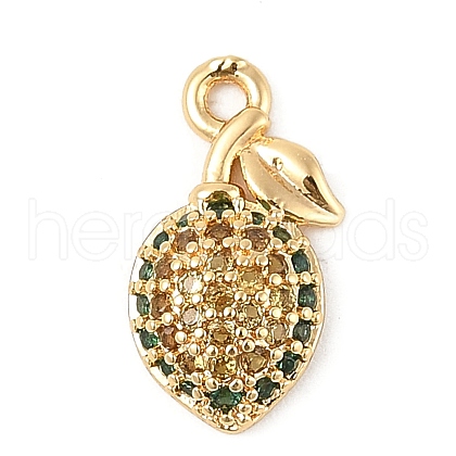 Brass Micro Pave Cubic Zirconia Pendants KK-R219-36E-G-1
