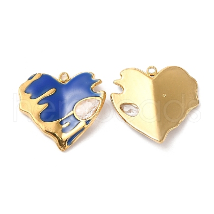 304 Stainless Steel Enamel Pendants STAS-K256-07G-06-1