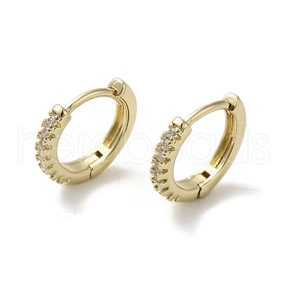 Brass Micro Pave Cubic Zirconia Hoop Earring EJEW-C082-01C-G-1