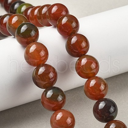 Natural Multi-Color Agate Beads Strands G-A261-B22-14mm-1