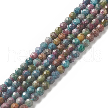 Natural Red Corundum/Ruby and Sapphire Beads Strands G-G989-A05-A-1