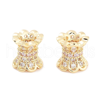 Brass Micro Pave Clear Cubic Zirconia Beads KK-P271-39B-04-1