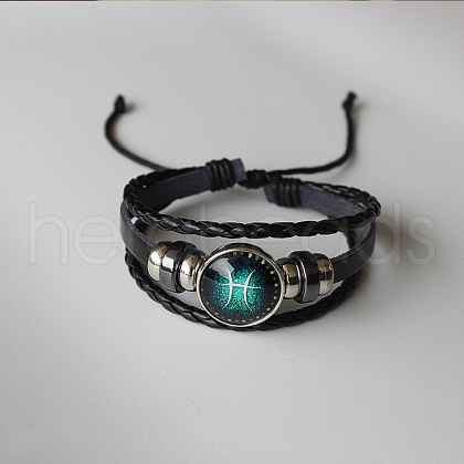 Constellation Stainless Steel Braided Bead Bracelets WG47057-10-1