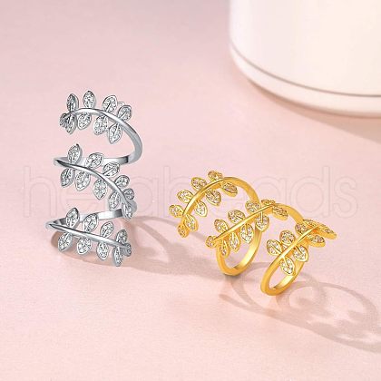 925 Sterling Silver Micro Pave Cubic Zirconia Adjustable Open Cuff Rings for Women FS-WG4488D-02-1