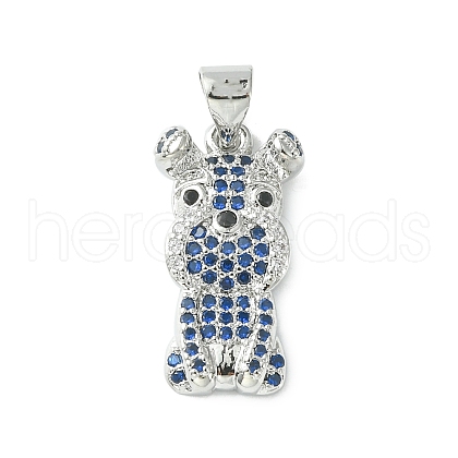 Brass Micro Pave Cubic Zirconia Pendants ZIRC-F138-02P-1