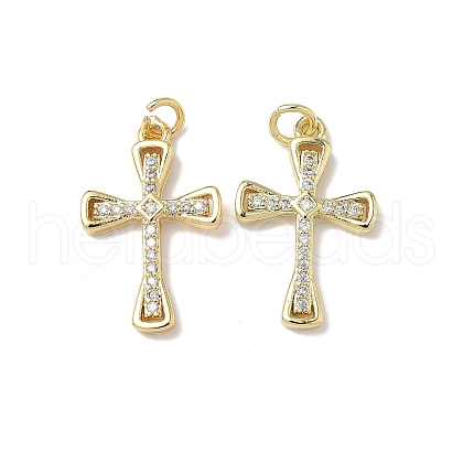 Brass Micro Pave Cubic Zirconia Pendants KK-Q068-49D-G-1