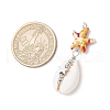 5Pcs 5 Colors Starfish Dyed Synthetic Turquoise & Natural Cowrie Shell Pendants PALLOY-JF03936-2