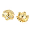 Brass Micro Pave Clear Cubic Zirconia Bead Caps KK-V015-33G-01-1