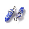 Synthetic Blue Imperial Jasper Pointed Pendants G-K329-16P-3
