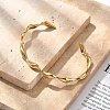 304 Stainless Steel Cuff Bangles for Women BJEW-B108-14G-2