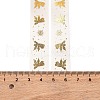 5 Yards Christmas Gold Stamping Polyester Printed Ribbon OCOR-A008-01C-4
